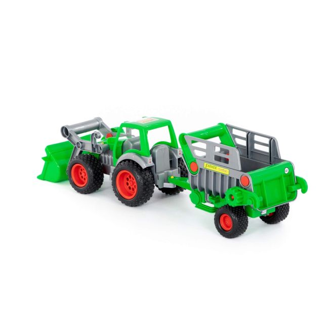 Traktor Farmář s přívěsem a lžící