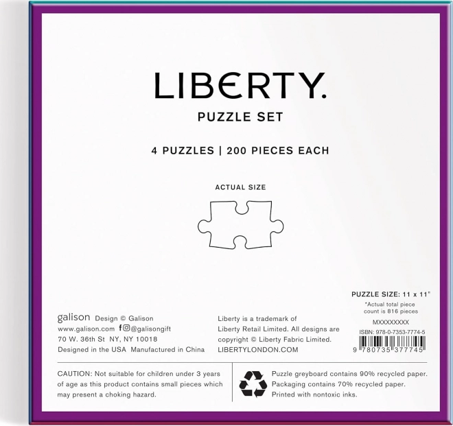 GALISON Čtvercové puzzle Liberty: Síla lásky 4x200 dílků