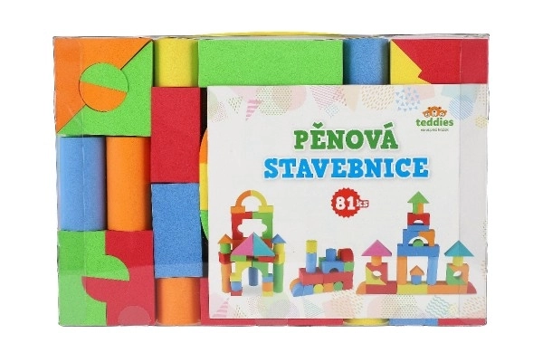 Stavebnice pěnová 81ks v plastové krabici 32x21,5x7,5cm