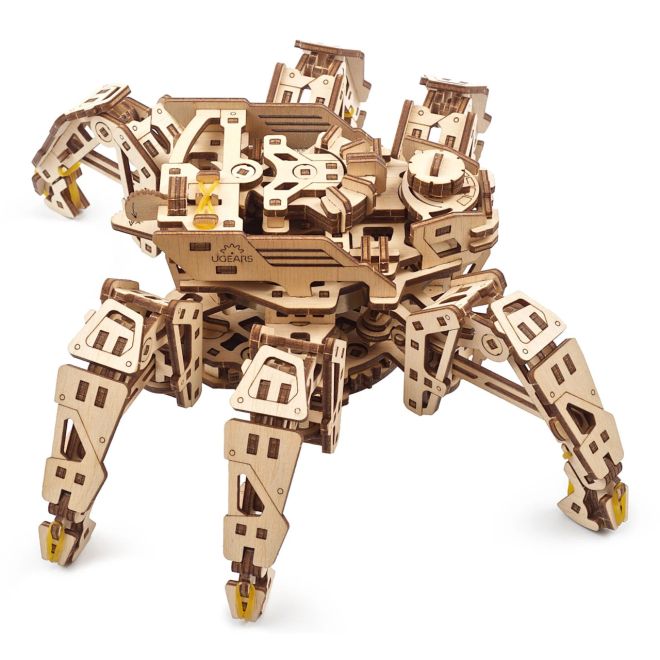 Ugears 3D dřevěné mechanické puzzle Šestinohý průzkumník (hexapod)