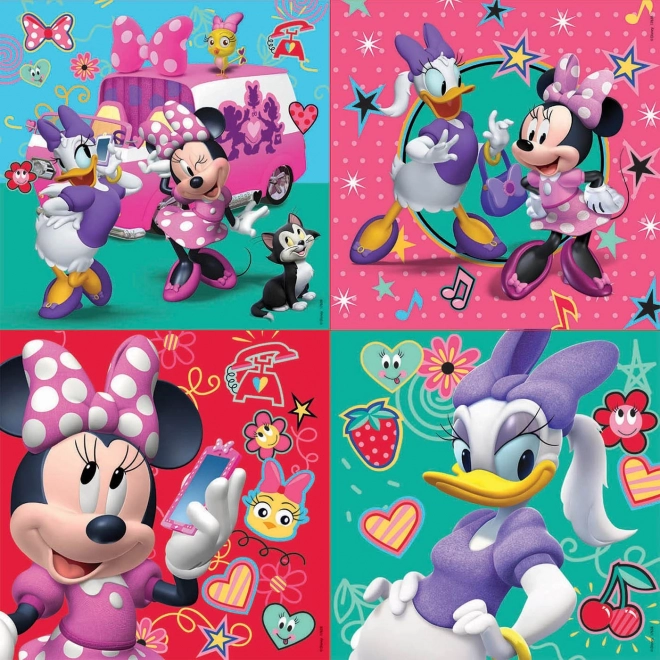 EDUCA Puzzle v kufříku Minnie a Daisy 4v1 (12,16,20,25 dílků)