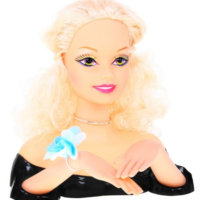 Blonďatá kadeřnická panenka pro děti 3+ Sada na česání + ozdoby a doplňky
