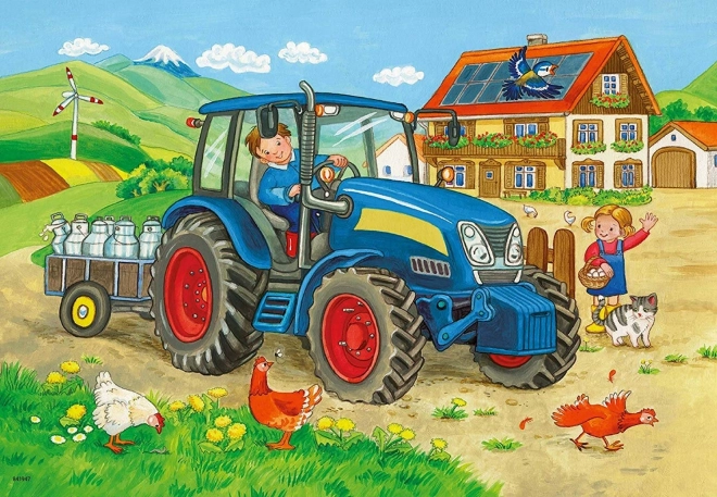 RAVENSBURGER Puzzle Na staveništi 2x12 dílků