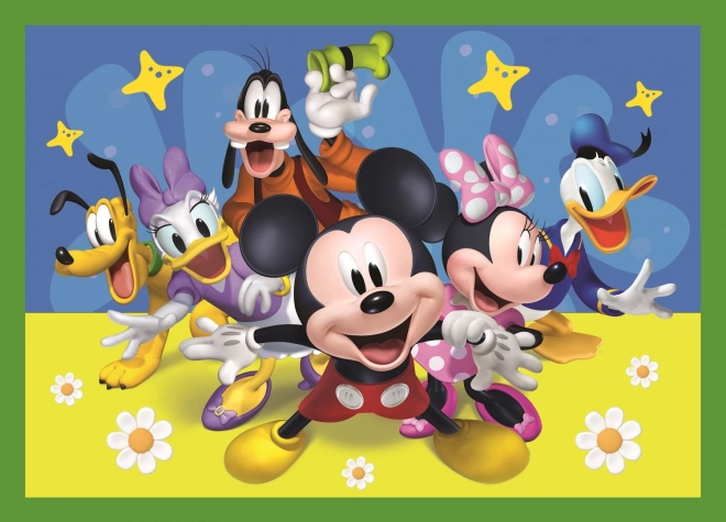 Puzzle 4v1 Mickey mezi přáteli