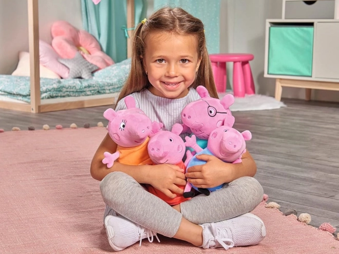 Sada plyšových hraček Peppa Pig - Rodina v autě