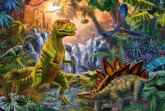 SCHMIDT Puzzle Dinosauři 4v1 v plechovém kufříku (60,60,100,100 dílků)