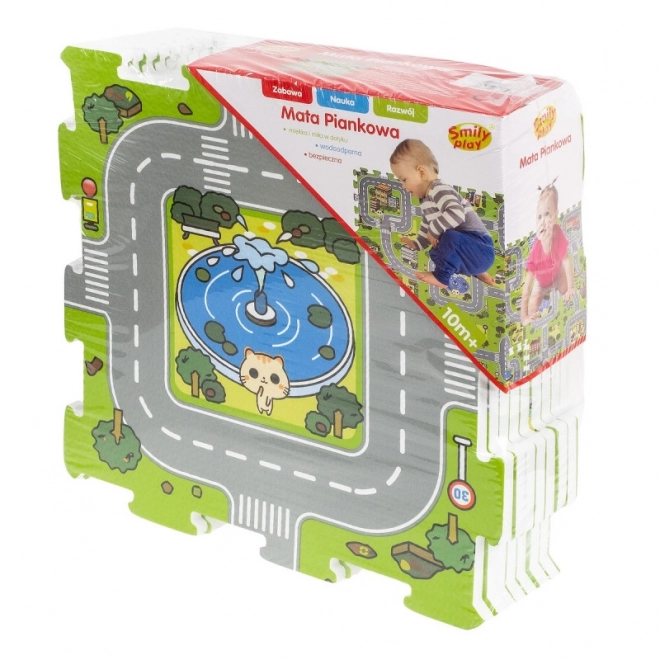 Pěnové puzzle s motivem silnice Smily Play