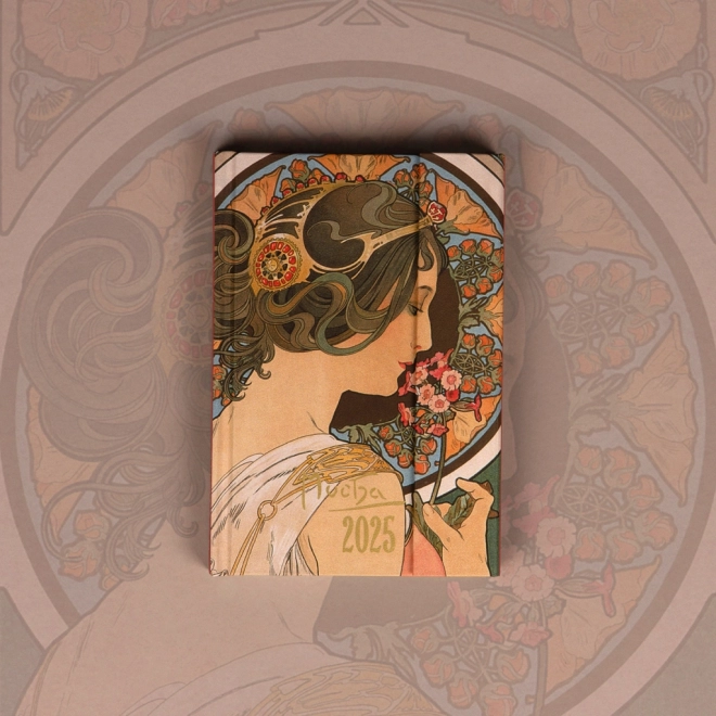 NOTIQUE Týdenní magnetický diář Alfons Mucha 2025, 11 x 16 cm