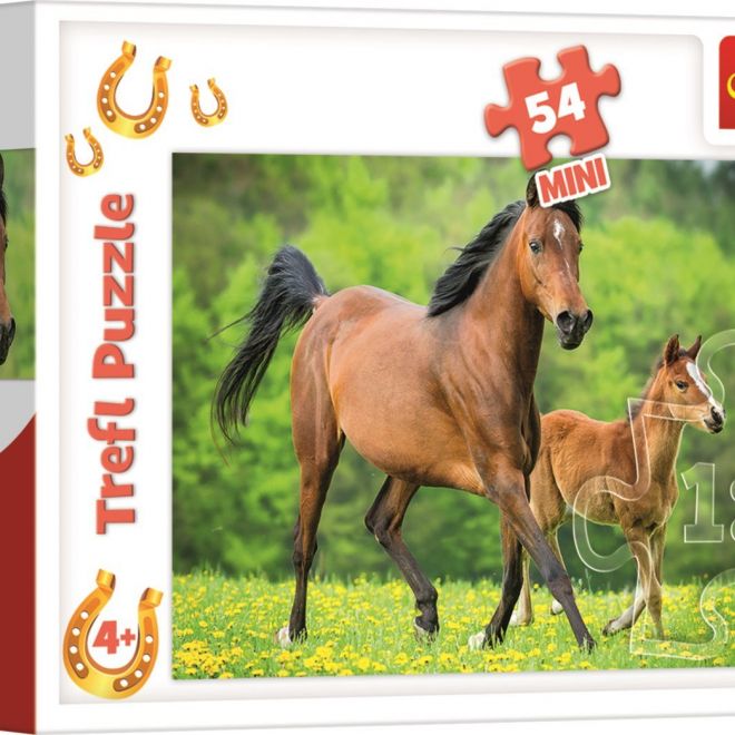 TREFL Puzzle Svět koní: Klisna s hříbětem 54 dílků