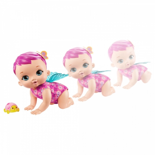 Panenka My Garden Baby Plazící se Motýlek Růžový