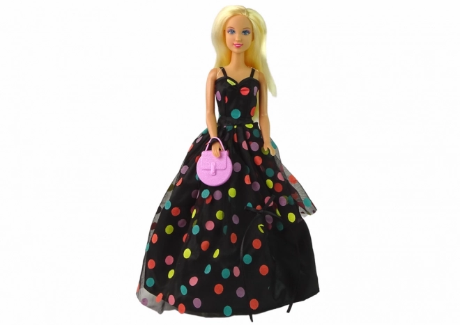 Šaty pro panenku Lucy Black Dots Long
