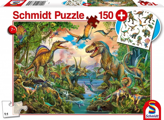 SCHMIDT Puzzle Dinosauři 150 dílků + dárek (tetovačky)