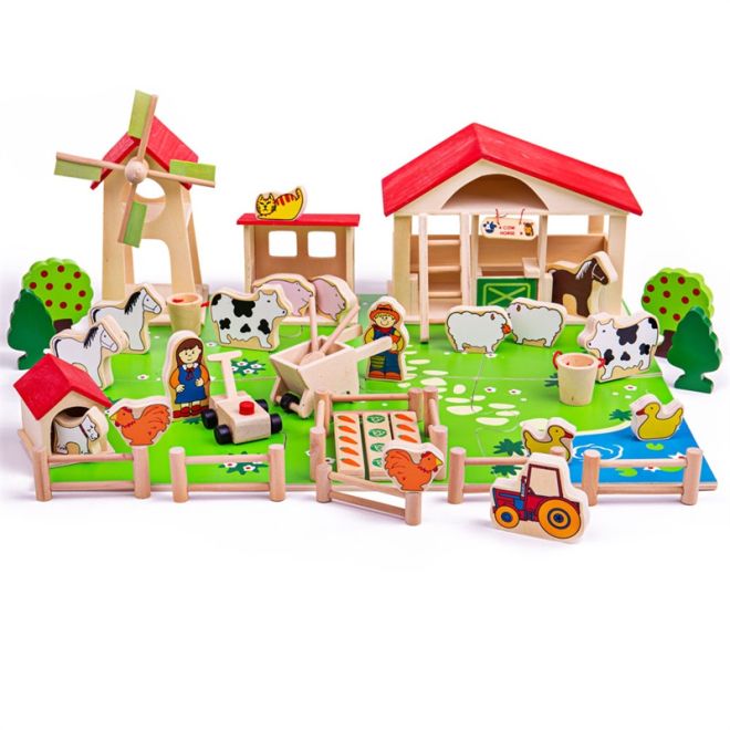 Bigjigs Toys - Velká dřevěná farma - sleva