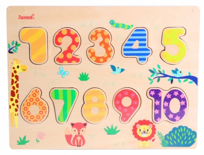 Dřevěné puzzle s čísly Barevné