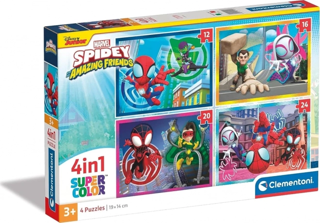 CLEMENTONI Puzzle Spidey a jeho úžasní přátelé 4v1 (12+16+20+24 dílků)