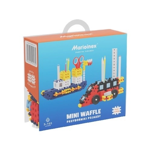 Stavební kostky Mini Waffle - Vozidla s nářadím 140 kusů