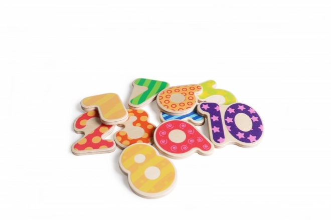 Dřevěné puzzle s čísly Barevné