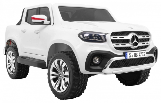 Mercedes Benz třídy X pro děti bílý + dálkové ovládání + 4x4 + MP4 + nosič zavazadel + LED + EVA