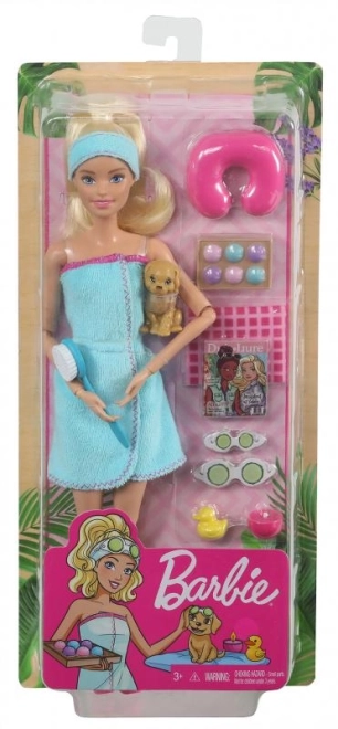 Barbie wellness panenka – Blonďatá se štěňátkem