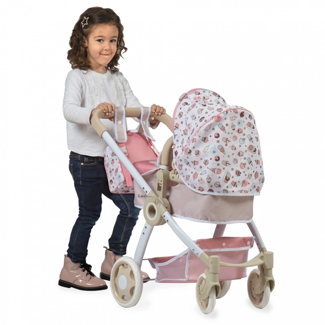 Skládací kočárek s batůžkem pro panenky 3v1 DeCuevas 80548 Sweet 2022 - 70 cm