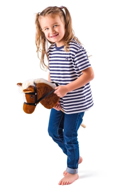 Hobby horse Bonnie kůň na tyči plyš - tmavě hnědá