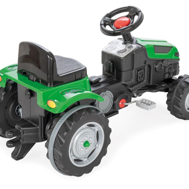 Traktor šlapací s volantem zelený