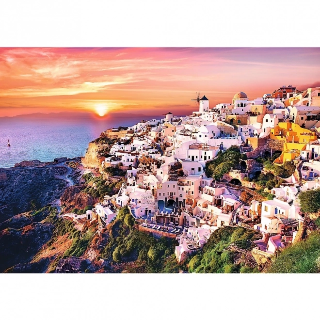 Puzzle 1000 dílků Západ slunce nad Santorini