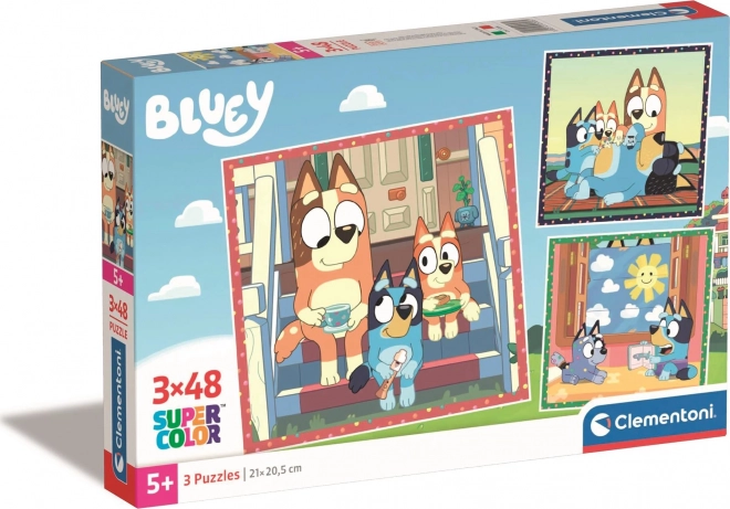 CLEMENTONI Puzzle Bluey 3x48 dílků