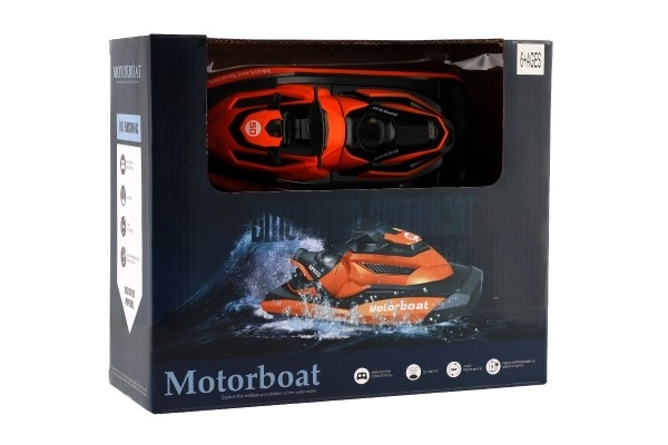 Oranžový plastový motorový skútr/člun RC, 22 cm, 2,4 GHz