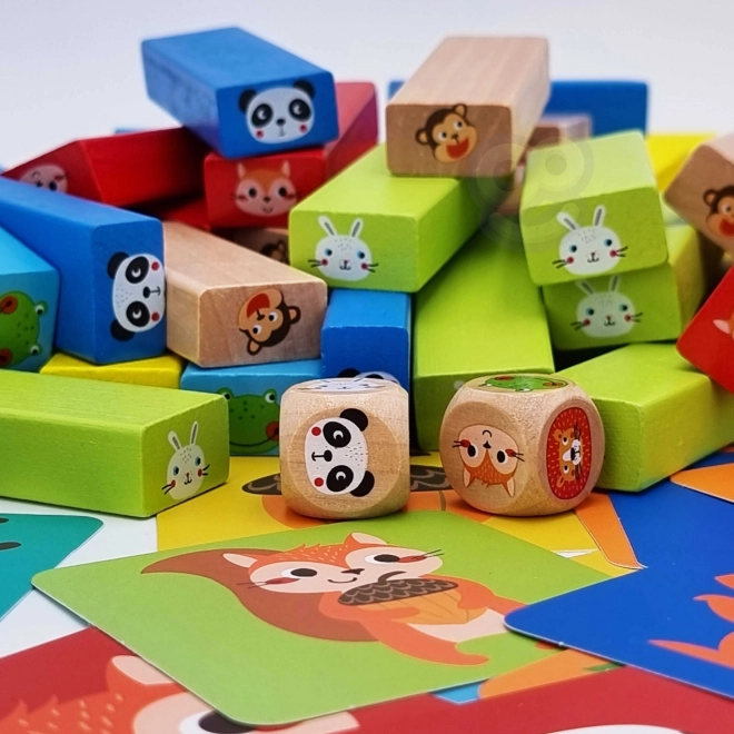 Dřevěná hra Jenga Zvířata TOOKY TOY
