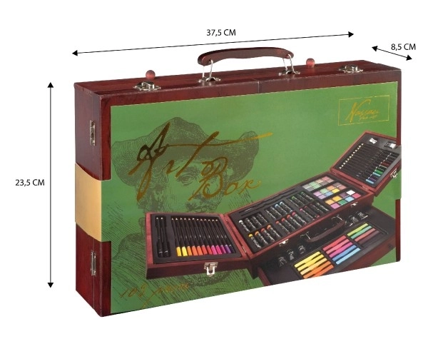 Sada na malování - Art box kreativní sada 103ks v dřevěném kufříku ve fólii 38x26x9cm