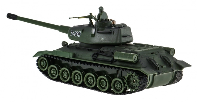 Dálkově ovládané 2 tanky T-34 vs. Tiger pro děti 3+ Střílecí modely 1:28 + Velká tanková bitva + Světelné zvuky