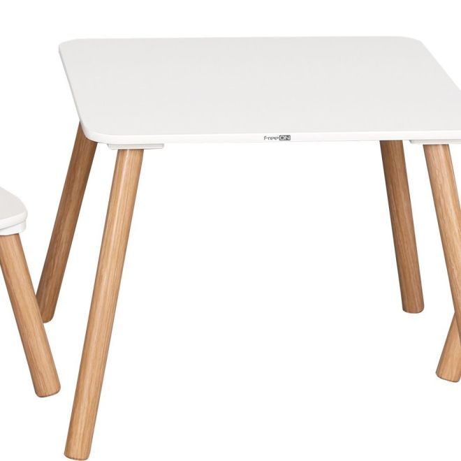 FreeOn Dřevěný stolek s židlemi Athena bílý