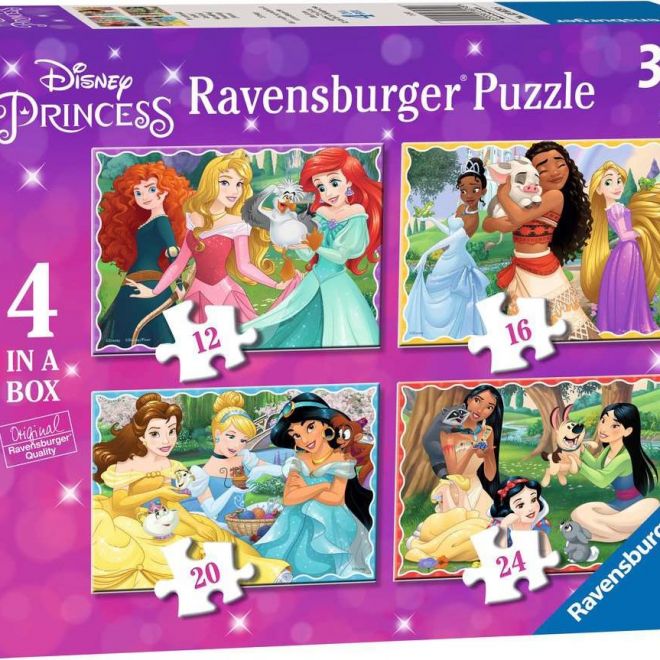 RAVENSBURGER Puzzle Disney Princezny 4v1 (12, 16, 20, 24 dílků)