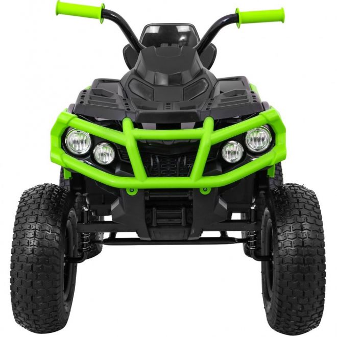 Dětská čtyřkolka ATV Air battery quad Black-Green + nafukovací kola + rádio MP3 + pomalý start