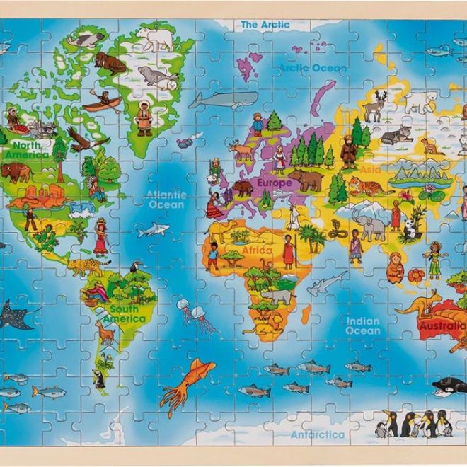 Vzdělávací puzzle mapa světa