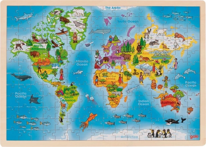 Vzdělávací puzzle mapa světa