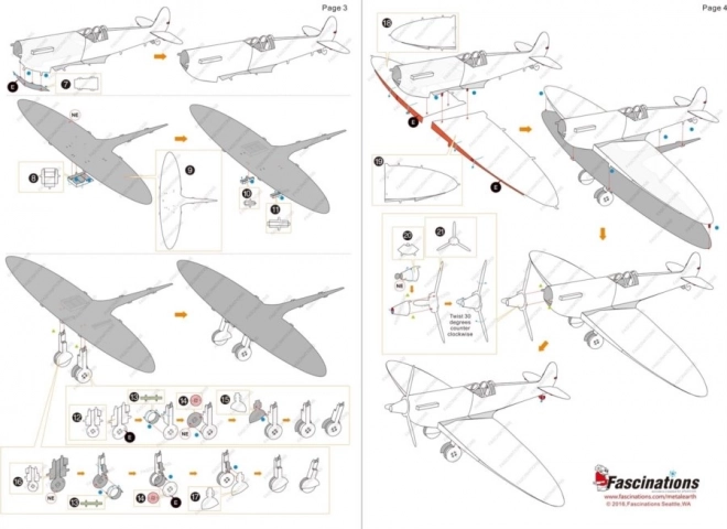 METAL EARTH 3D puzzle Stíhací letoun Supermarine Spitfire