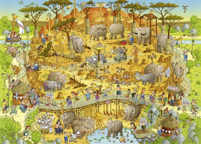 HEYE Puzzle Šílená ZOO: Africká expozice 1000 dílků