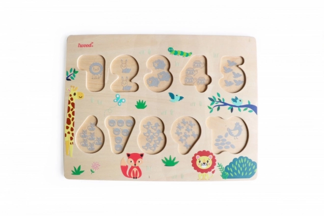 Dřevěné puzzle s čísly Barevné