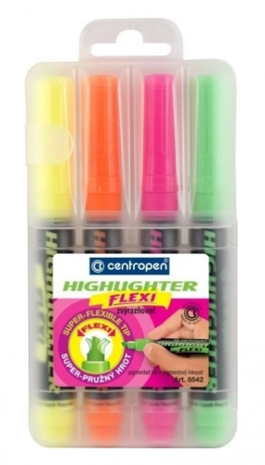 CENTROPEN Zvýrazňovače Flexi Neon 4ks