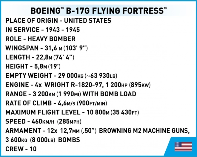 Boeing B-17G Flying Fortress cihly