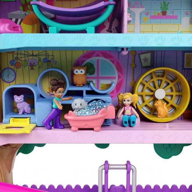 Polly Pocket Sada figurek Zvířecí dobrodružství Domeček na stromě