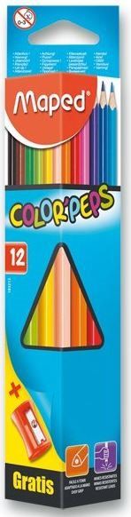 MAPED Pastelky trojboké Color'Peps 12ks s ořezávátkem