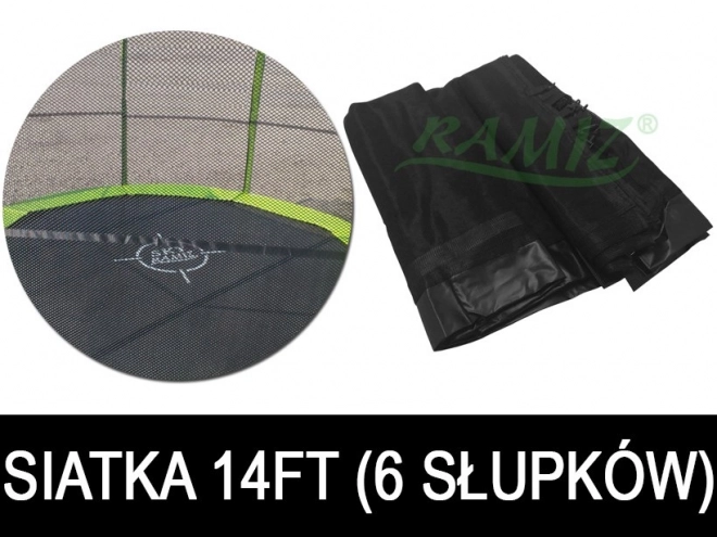 SkyRamiz Bezpečnostní síť černá pro zahradní trampolínu 427cm/14FT 6 sloupkových tunelů