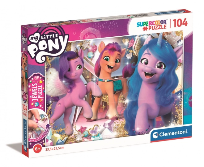 CLEMENTONI Puzzle s drahokamy My Little Pony 104 dílků