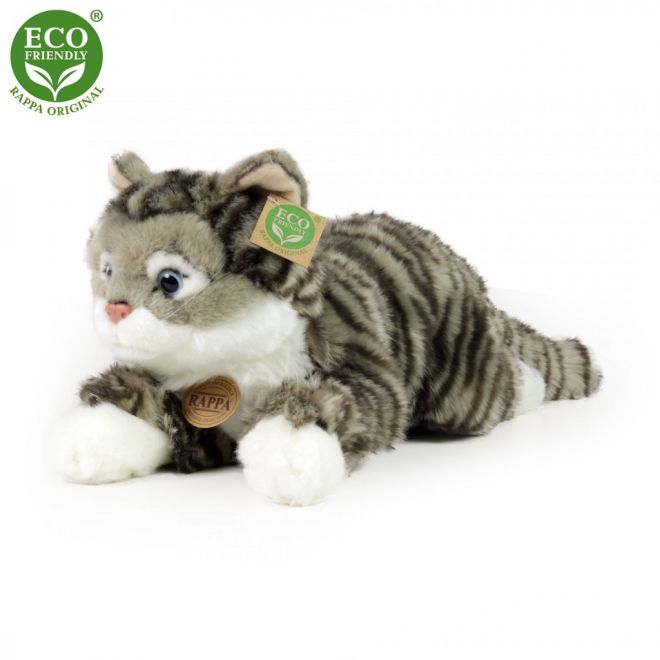 Rappa Plyšová mourovatá kočka šedá 40 cm ECO-FRIENDLY
