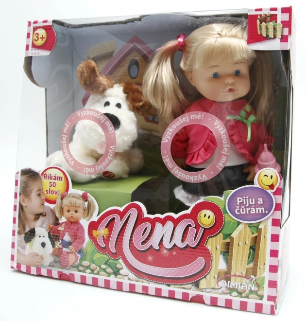 Panenka Nena mluvící 36 cm s pejskem