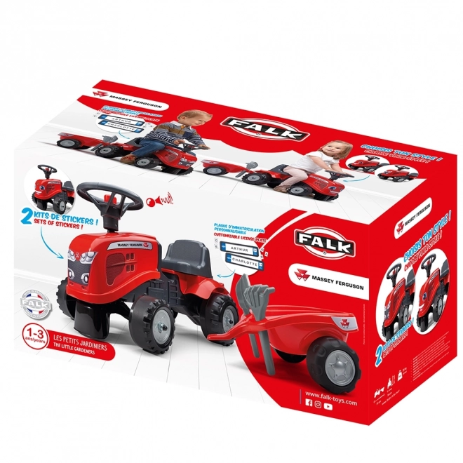 Odstrkovadlo traktor Massey Ferguson červené s volantem a va