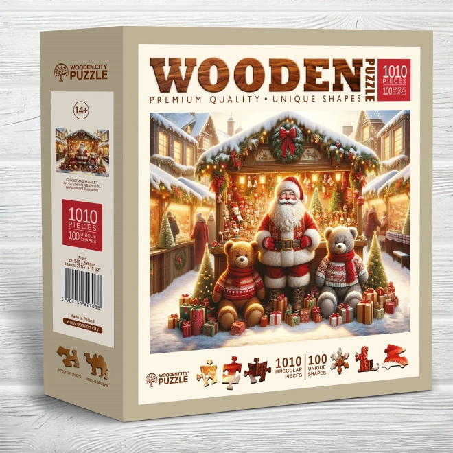 WOODEN CITY Dřevěné puzzle Vánoční trhy 1010 dílků